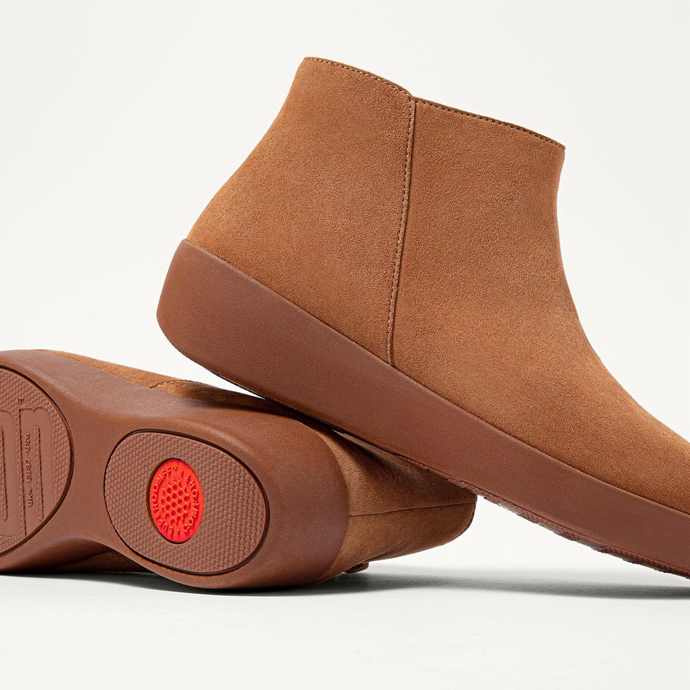 Fitflop Womens Boots - Sumi Suede Ankle - Brown - 925-KTDXJE